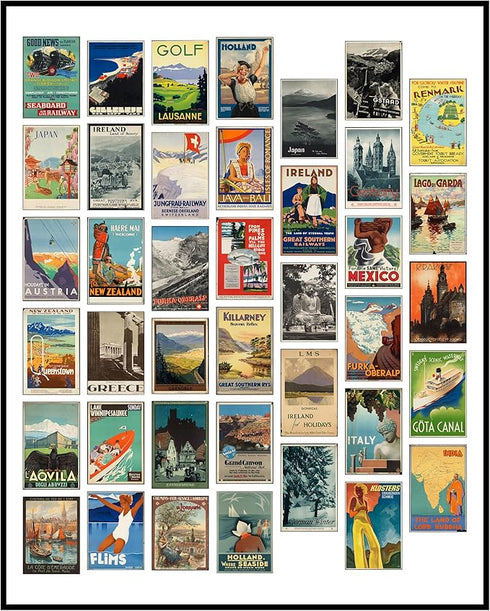 Posterizer 1 pcs-Miniature Vintage Travel Posters- Mexico-Greece-Japan-Holiday Poster Collection-Gift for Men Women Entrepreneur Teens - UNFRAMED ...