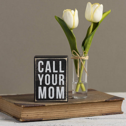 Primitives by Kathy 21723 Box Sign, 3" x 4", Call Your Mom...
