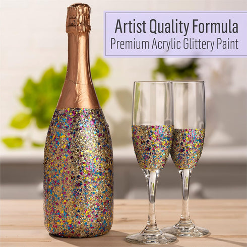 FolkArt Glitterific Pop Acrylic Craft Paint, Golden Treasure 2 fl oz Premium Glitter Finish Paint, Perfect For Easy To Apply DIY Arts And Crafts, ...