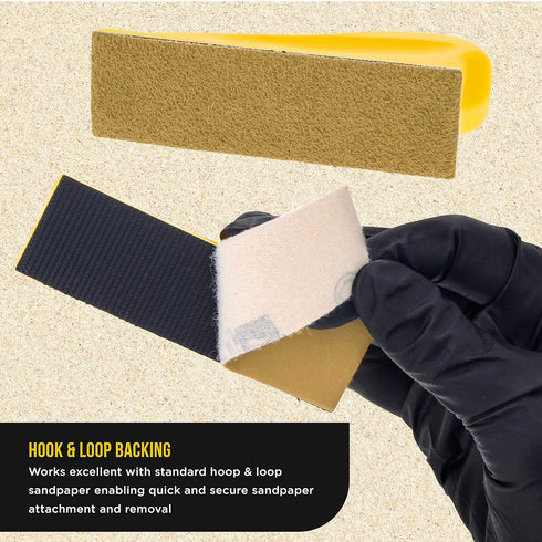 Dura-Gold Micro Hand Sanding Block Kit, 3.5” x 1” Pad, Hook & Loop Backing, 40 Sandpaper Sheets, 5 Each 60, 80, 120, 180, 220, 320, 400, 600 Grit ...