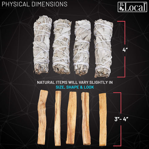 Smudge Kit Refill - White Sage & Palo Santo for Smudging, Healing, Purifying, Meditating & Incense...