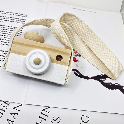 Baby Toy Wooden Mini Camera Toy, Baby Kids Cute Mini Sharpe Toy, Neck Hanging Photographed Props for Baby Toddlers Children Kids' Room Hanging Dec...