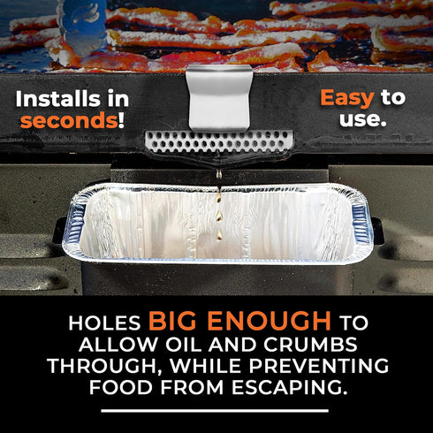 Food Fence by Griddle buddy, Flat Top Grill Blocks Food from Falling, Universal Fit for All Black Stone Flat Top Griddle & Other Grill (1 PCS)...