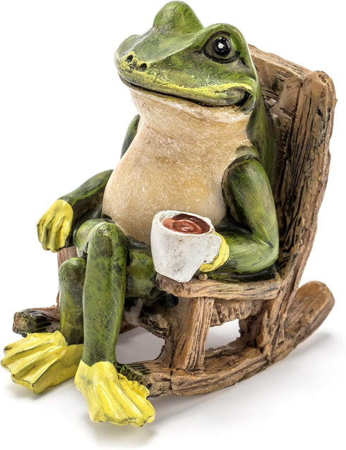 Miniature Frog Garden Statue - 2" Tall - Mini Outdoor Accessory Figurine for Fairy Garden...