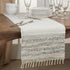 "SARO LIFESTYLE Les Fêtes Collection Striped Leather Chindi Table Runner, 16"" x 72"", Silver" (3336.S1672B)...