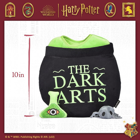 Harry Potter 10" Dark Arts Potion Burrow Toy Dog Toy Dark Arts Cauldron with Plush Removable Parts Dark Arts Cauldron, Potion, and Spider Toys for...