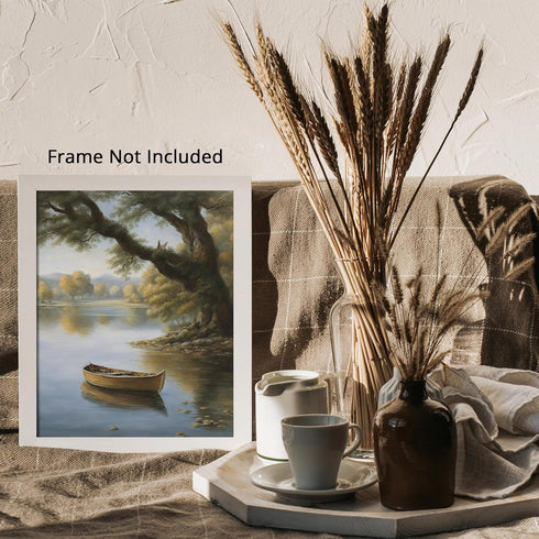 Posterizer 1 pcs- lake scene-nature-oil painting style 1-Landscape & Nature Art-Floral Botanical Art- Decor for Home & Office- unframed wall art...