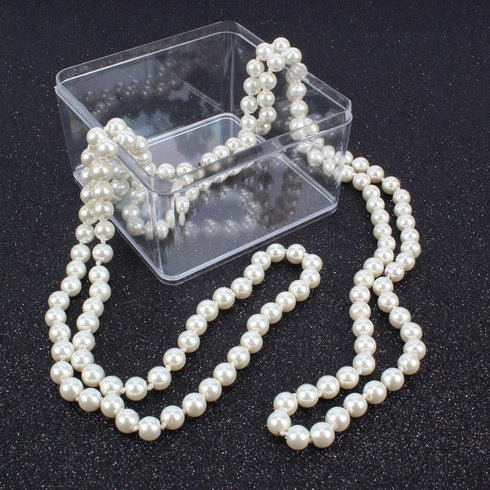 Long Pearl Necklace Imitation Pearl Necklace 1920s Flapper Pearl Necklace Multi Strand Pearl Necklace for Women Bridal Wedding Banquet Dinner Part...
