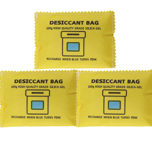 100g Rechargeable Desiccant Silica Gel Beads Pack Lab Desiccants Bag Rechargeable Moisture Absorbing for Storage Bins and Totes(3pack)...