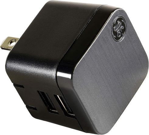 GE Pro Wall Charger, 12-Watt, Rapid Charge, Foldable Plug, Compatible with iPhone 15/Pro,Max/14/13, iPad Air/Pro, Samsung Galaxy S23/22, Google Pi...