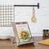 MyGift Torched Wood Cookbook Stand - Recipe Binder Reading Book Display and iPad Tablet Easel with Metal Page Holder and Kickstand...