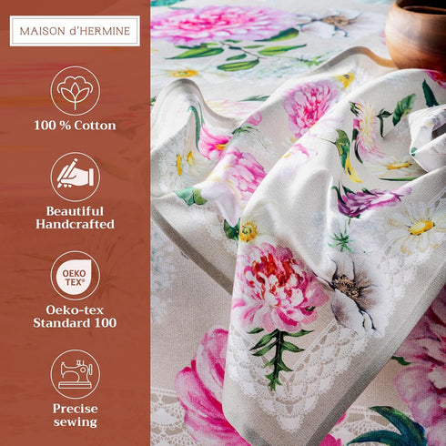 Maison d' Hermine Cloth Napkins Set of 4 100% Cotton Everyday Reusable Square Napkins Cloth Washable, Dinner, Party, Wedding, Restaurant, Spring/S...