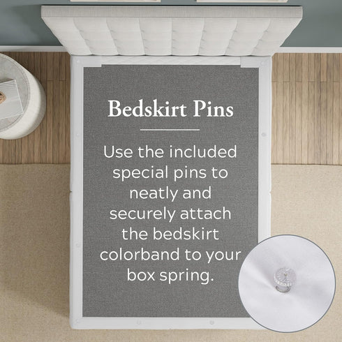 Bed Maker’s Never Lift Your Mattress Bed Skirt, Designed for Box Spring Beds, Split Corners, 14 Inch Drop Length, Full, Mocha...