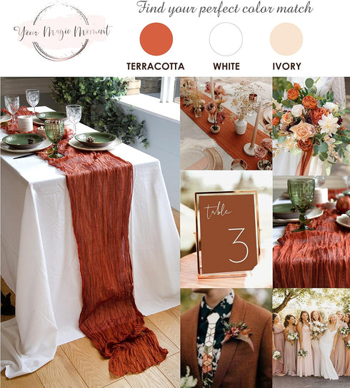 Gauze table runner bulk Cheesecloth runner for Christmas table decor Rustic table runner 160 in for boho wedding table decoration long cheese clot...