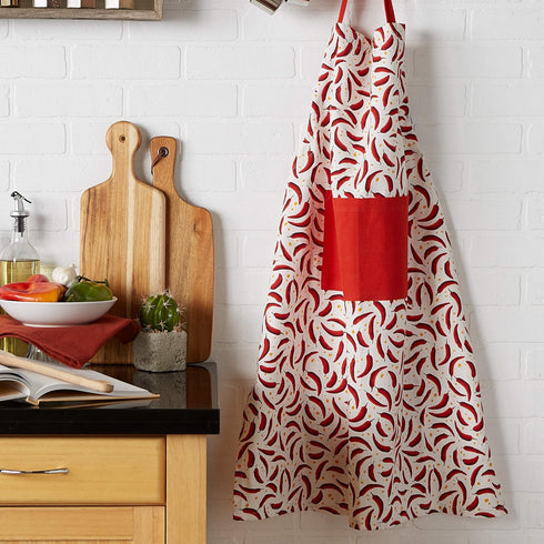 DII Caliente Collection Kitchen, Chef's Apron, Chili Peppers...