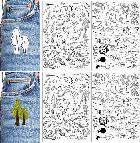 Embroidery Pattern Water Soluble Embroidery Stabilizers, Stick and Stitch Embroidery Paper with Pre-Printed Boho Pattern Transfers for Hand Sewing...
