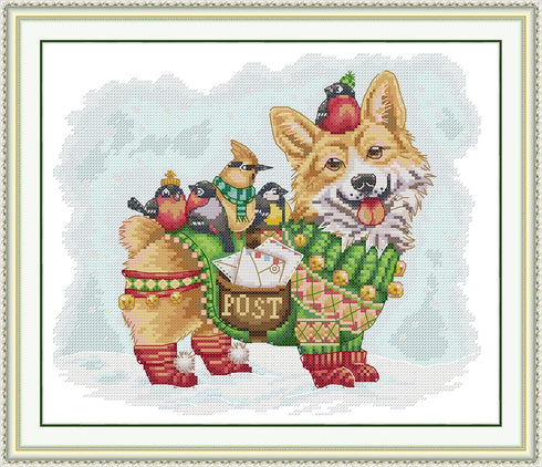 CROSSDECOR Stamped Cross Stitch Kits,Animals Counted Cross-Stitch Needlepoint Kits for Beginners,Embroidery Kit Arts and Crafts for Home Wall Deco...