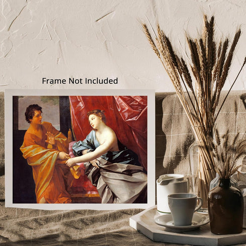 Posterizer 1 pcs-Joseph and Potiphar's Wife c. 1630 painting poster-Religious Posters-Gifts for Christians -Decor for Church, Sunday School Classr...