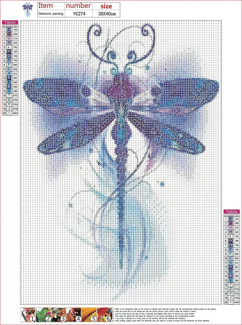 FANGKISSU DIY 5D Diamond Painting Kits for Adults, Full Drill Blue Dragonfly Diamond Art Painting by Number Kits,Arts Craft for Home Wall Decor 12...