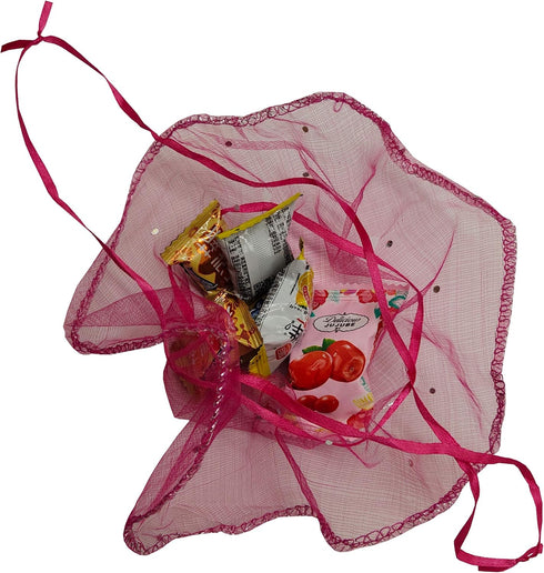 100pcs Sheer Organza Favor Bags Round Drawstring Organza Jewelry Candy Pouch 26cm/10.2 inch Diameter Christmas Wedding Party Favor Gift Packaging ...