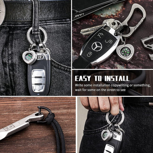 TISUR Titanium Key Ring?D-Rings Key Rings For Keychains Heavy Duty With Screw Shackle, Car Key Chain Ring...