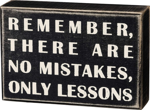 Primitives by Kathy 17399 Classic Box Sign, 6 x 4-Inches, No Mistakes...