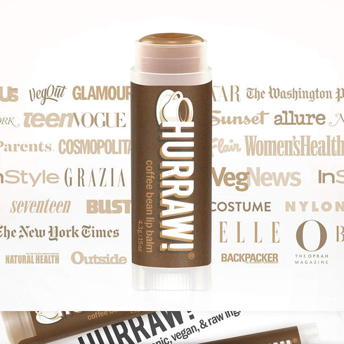 Hurraw! Coffee Bean Lip Balm, 3 Pack: Organic, Certified Vegan, Cruelty and Gluten Free. Non-GMO, 100% Natural Ingredients. Bee, Shea, Soy and Pal...