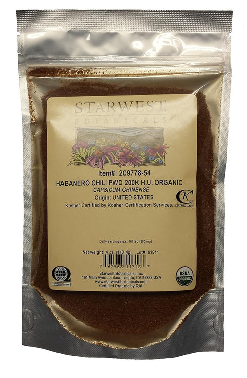 Starwest Botanicals Organic Habanero Chili Powder 200K H.U....