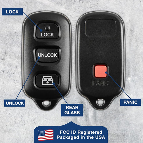 2X Key Fob Replacement for 1999 2000 2001 2002 2003 2004 2005 2006 2007 2008 2009 Toyota Sequoia 4Runner Keyless Entry Remote Remote Control, 3-Bu...