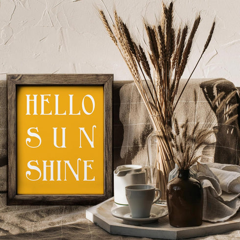 Posterizer 1 pcs-Hello sunshine-good morning message-Kids Room Art-Typography Art-Gift For Baby Nursery, Boys, Girls, Toddlers- UNFRAMED Wall Art...