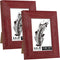 CORE ART 3.5x5 Picture Frame, Handmade Wood Rustic Red Photo Frame Set of 2, High Definition Semi-tempered Glass Wall or Tabletop Display...