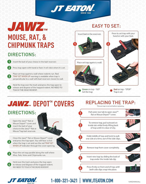 JT Eaton Jawz 407 Depot Covered Mouse Traps...