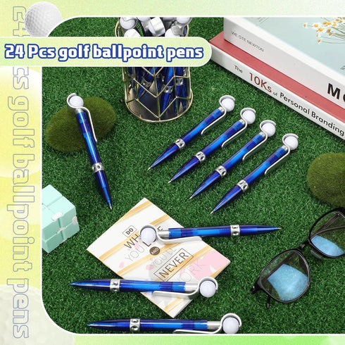 24 Pcs Golf Ball Pen Sports Ballpoint Pens Golf Pens Golf Party Favors Cool Writing Pen for Students Supplies Stationery School (Blue)...