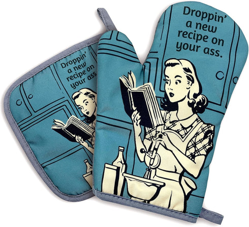 Droppin' A New Recipe on Your Axx,Oven Mitts and Pot Holders Sets of 2?Funny Oven Mitt?Personalized Gifts?Friendship Gifts?Friend Birthday Gift?Gi...