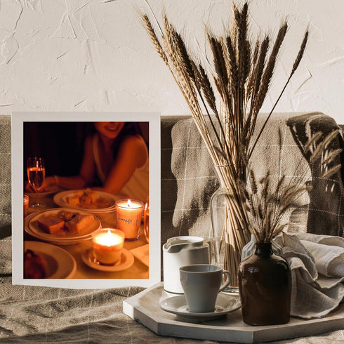 Posterizer 1 pcs-candlelit dinner for two at home -cute Valentine's Day poster -2-Romantic Art-Holiday Poster -Gift for Couples boyfriend girlfrie...