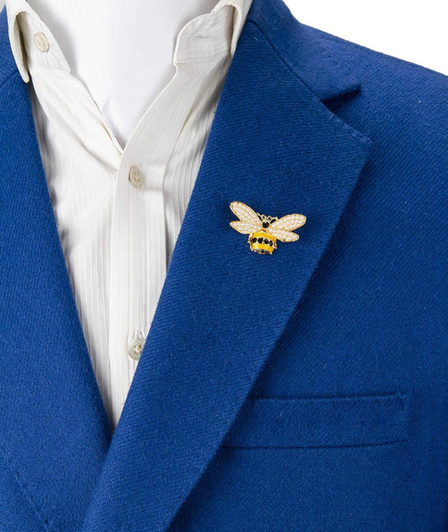 Knighthood Brooch Pin Yellow and Black Bee with Pearl Detailing Wing Brooch Lapel Pin Accessories for Men Women...