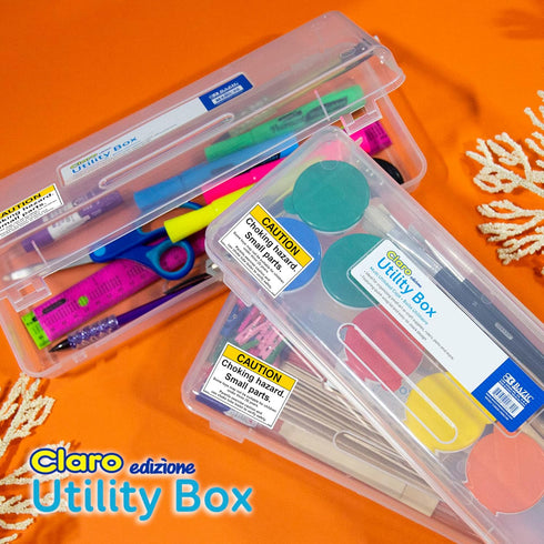 BAZIC Plastic Pencil Case, Ruler Length Large Utility Storage Box, Clear Color, Multi Purpose Organizer, 1-Pack...