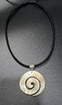 Hand Carved Maori Mother of Pearl Shell Koru Peace Pendant 16 to 27 inches Adjustable Cord necklace Handmade Jewelry CA239-N...
