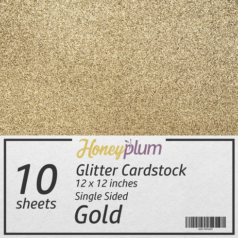 Gold Glitter Cardstock - 10 Sheets Premium Glitter Paper - 12" x 12" Heavyweight Sparkly Constuction Paper For Scrapbooking, Arts & Crafts, DIY...
