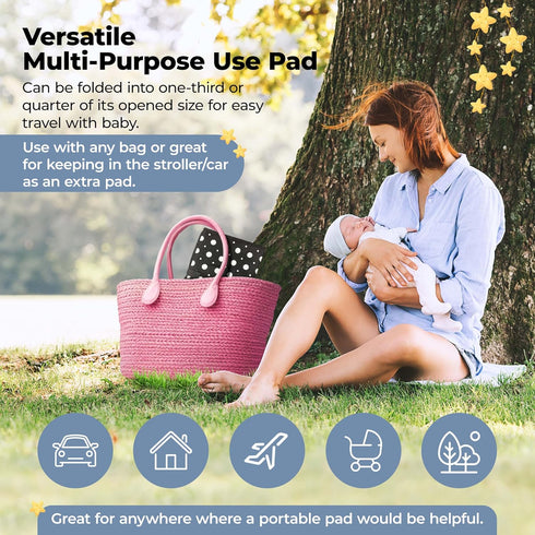 Portable Diaper Changing Pad - Extra Long - Waterproof Foldable Lightweight Baby Travel Mat - Newborn Registry Essential - Great Shower Gift for M...