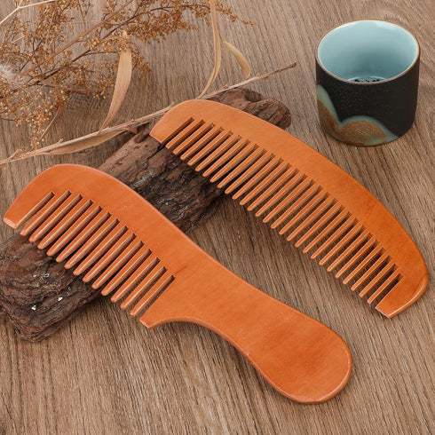2 PCS Hair Comb, Handmade Wooden Comb, Natural Sandalwood Wide Tooth Comb, Small Fine Tooth Wood Comb for Women for Detangling Styling Wet or Dry ...