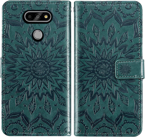 Phone Case for LG Aristo 5/K31/Fortune 3/Phoenix 5/K8x/Tribute Monarch/Risio 4 Wallet with Tempered Glass Screen Protector Flip Cover Card Holder ...