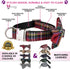 Dashin' Dogz Large Blue Bowtie Dog Collar with Detachable Bow Tie for Girl or Boy Dogs Comfortable Plaid Pattern, Fully Adjustable, Great Pet Gift...
