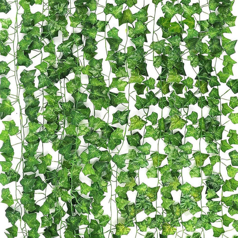 CEWOR 14 Pack 98 Feet Fake Ivy Leaves Artificial Garland Greenery Hanging Plant Vine for Bedroom Wall Decor Wedding Party Room Aesthetic Stuff...