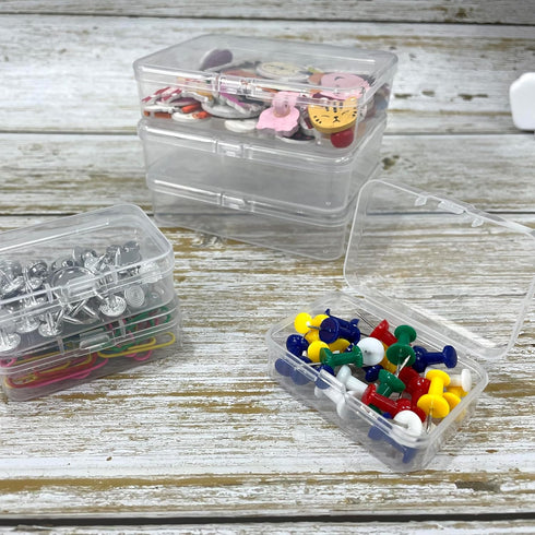 16pcs Small Plastic Boxes with Lids Clear Storage Containers Small Beads Organizer for Collecting Small Items, Jewelry, Game Pieces, 3 Sizes...
