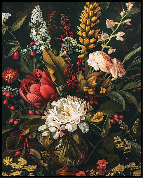 Posterizer 1 pcs-lush big flowers-wild nature art-Floral & Botanical Art-Abstract & Modern Art-Decor for Home & Office- UNFRAMED Wall Art...