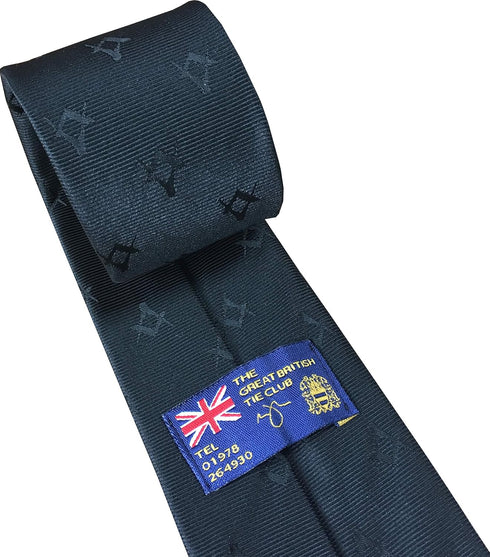 Mens Freemasons Masonic Black Woven Neck Tie...