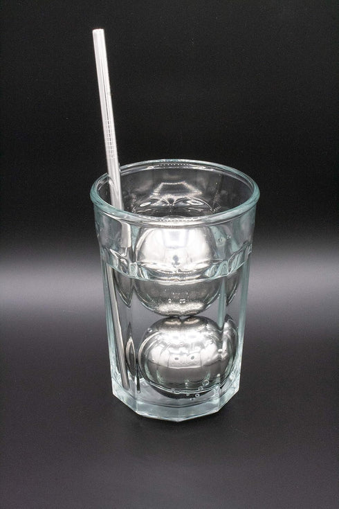 Cestari Whiskey Ball - Reusable Stainless Steel Ice Spheres - Chill Your Scotch, Vodka, Wine - Ice Cube Metal Whiskey Stones - Drink Coolers Gift ...