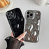 Caseative for iPhone 13 Pro Max Case, Water Ripple Wave Meteorite Bubble Pattern Chrome Plating Soft Compatible with iPhone Case (Fluorescent Silv...