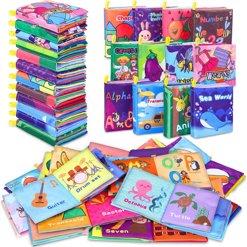 Baby Bath Books, Fabric Soft Baby Cloth Books, Early Education Toys, Waterproof Baby Books for Toddler, Newborn, Infants Perfect Shower Toys, Kids...